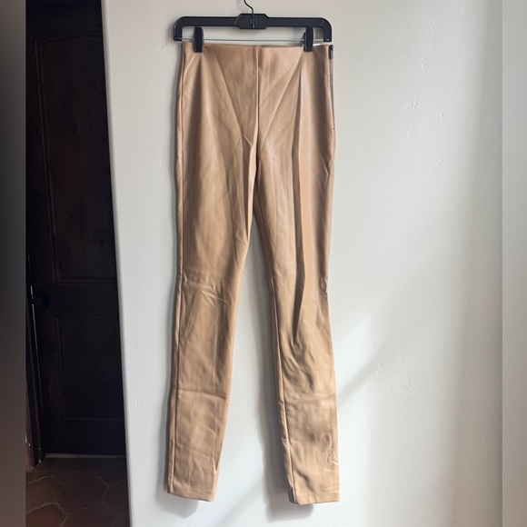 NWT Zara Faux Leather Leggings Camel Tan size S - Picture 1 of 4